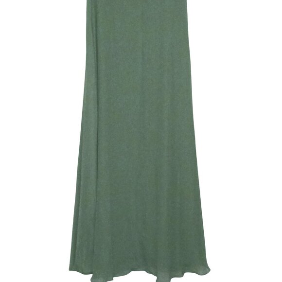 NEW After Six Deep V-Neck Chiffon Maxi Dress in Vineyard‎ Green Size 8 - Picture 9 of 15
